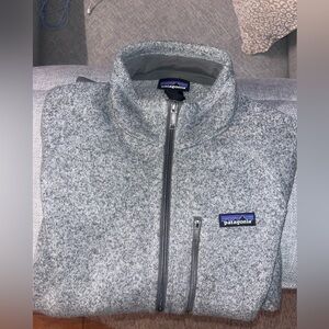 Patagonia Heather Gray Fleece Jacket Excellent shape